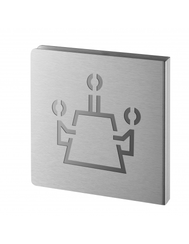Targa segnaletica «Sala riunioni», acciaio inox spazzolato, 120 x 120 mm – THIRARD