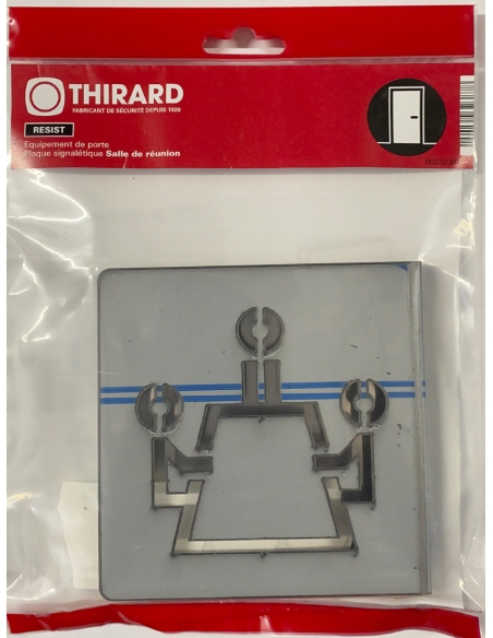 Vista aggiuntiva 1 di Targa segnaletica «Sala riunioni», acciaio inox spazzolato, 120 x 120 mm – THIRARD