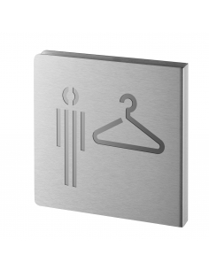 Targa segnaletica «Spogliatoio uomo», acciaio inox spazzolato, 120 x 120 mm – THIRARD