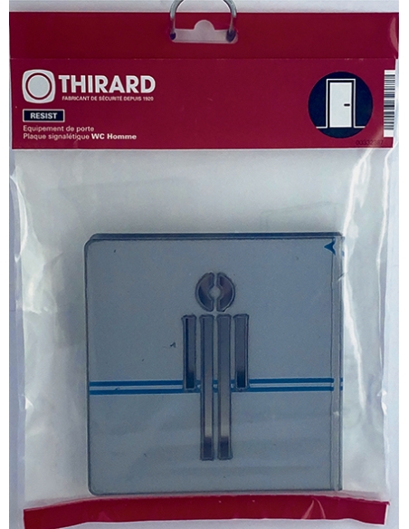 Vista aggiuntiva 1 di Targa segnaletica «WC uomo», acciaio inox spazzolato, 120 x 120 mm, sagomata – THIRARD