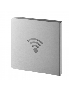 Targa segnaletica «Wi-Fi», acciaio inox spazzolato, 120 x 120 mm, sagomata – THIRARD