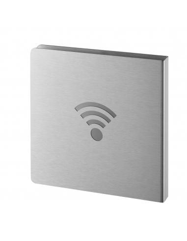 Targa segnaletica «Wi-Fi», acciaio inox spazzolato, 120 x 120 mm, sagomata – THIRARD
