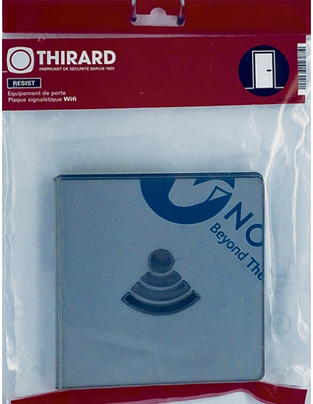 Vista aggiuntiva 1 di Targa segnaletica «Wi-Fi», acciaio inox spazzolato, 120 x 120 mm, sagomata – THIRARD