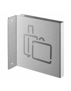 Targa segnaletica «Deposito bagagli», acciaio inox spazzolato, 120 x 120 mm, con bordo ripiegato – THIRARD