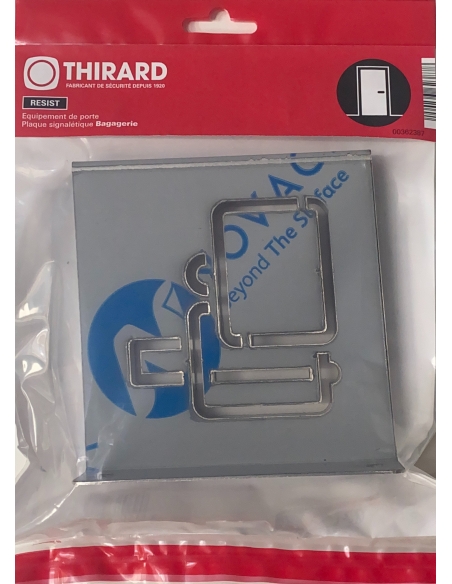 Vista aggiuntiva 1 di Targa segnaletica «Deposito bagagli», acciaio inox spazzolato, 120 x 120 mm, con bordo ripiegato – THIRARD