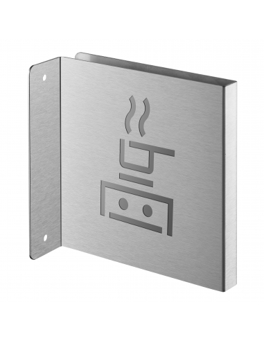 Targa segnaletica «Cucina», acciaio inox spazzolato, 120 x 120 mm, con bordo ripiegato – THIRARD