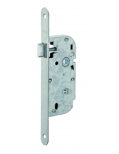 Serratura ECO da incasso, asse 40 mm, solo scrocco, frontale inox arrotondato, senza incontro – THIRARD