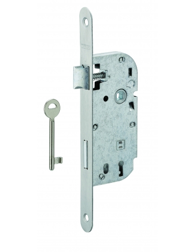 Serratura ECO da incasso, asse 40 mm, catenaccio a mezzo giro, frontale inox, 1 chiave, senza incontro – THIRARD