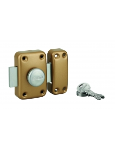 Chiavistello di sicurezza CAPITAL con pomolo e cilindro 45 mm, finitura epossidica oro, 3 chiavi – THIRARD