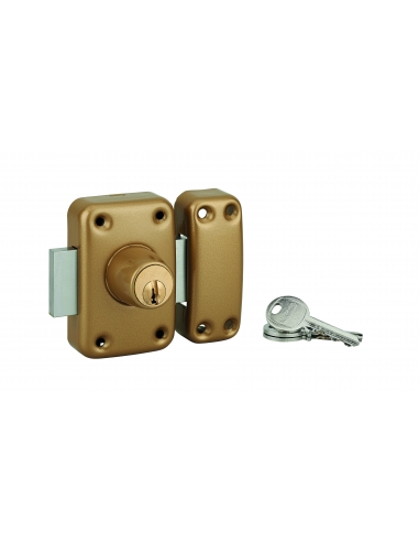 Chiavistello di sicurezza CAPITAL a doppio cilindro Ø 23 x 50 mm, finitura epossidica oro, 3 chiavi – THIRARD
