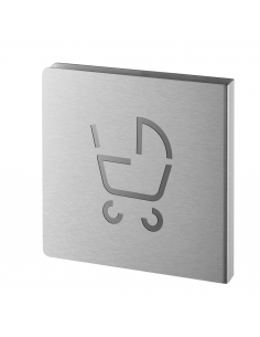 Targa Locale passeggini in acciaio inox spazzolato, 120 x 120 mm – THIRARD