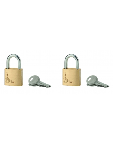 Set di 2 lucchetti TYPE 1 20 mm a chiave uguale, 4 chiavi – THIRARD