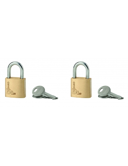 Set di 2 lucchetti TYPE 1 20 mm a chiave uguale, 4 chiavi – THIRARD