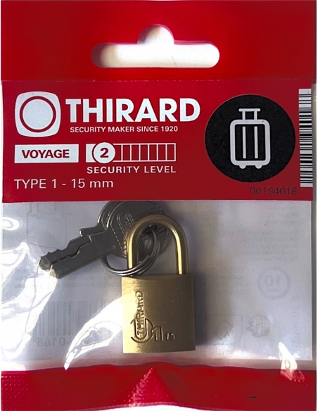 Vista aggiuntiva 1 di Lucchetto TYPE 1 15 mm, 2 chiavi – THIRARD