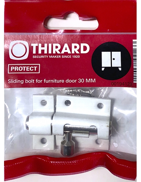 Vista aggiuntiva 1 di Chiavistello in ottone verniciato bianco 30 mm – THIRARD