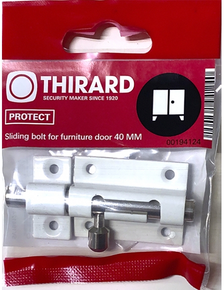 Vista aggiuntiva 1 di Chiavistello in ottone verniciato bianco 40 mm – THIRARD