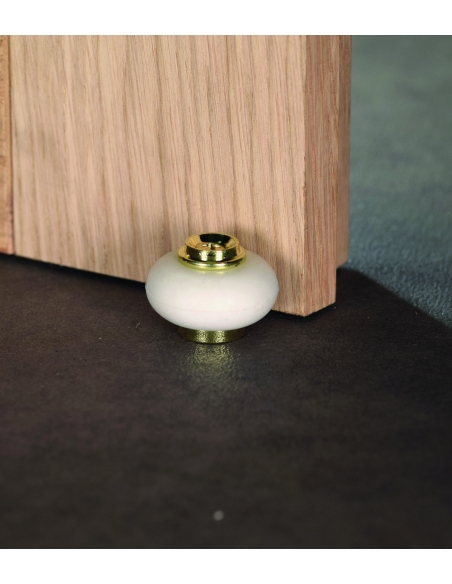 Fermaporta in ottone con anello in gomma Ø 30 mm – THIRARD