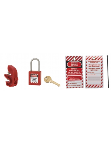 Kit manutenzione elettrica n. 5 con lucchetto ad arco inox – THIRARD