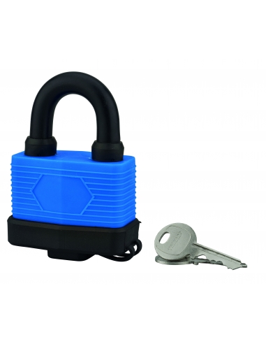 Lucchetto in acciaio 65 mm rivestito in PVC colorato, 2 chiavi – THIRARD