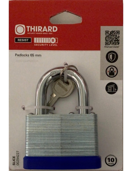 Lucchetto SLICE da 65 mm, 2 chiavi – THIRARD
