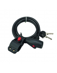 Antifurto a cavo Ø 8 mm, lunghezza 1,50 m, con supporto, 2 chiavi – THIRARD