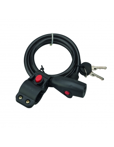 Antifurto a cavo Ø 8 mm, lunghezza 1,50 m, con supporto, 2 chiavi – THIRARD
