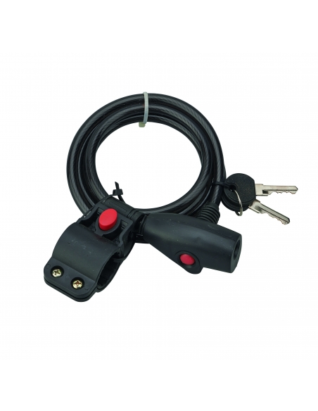 Antifurto a cavo Ø 8 mm, lunghezza 1,50 m, con supporto, 2 chiavi – THIRARD