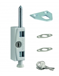 Chiavistello con chiave per finestra e serramento scorrevole, bianco, 2 chiavi – THIRARD