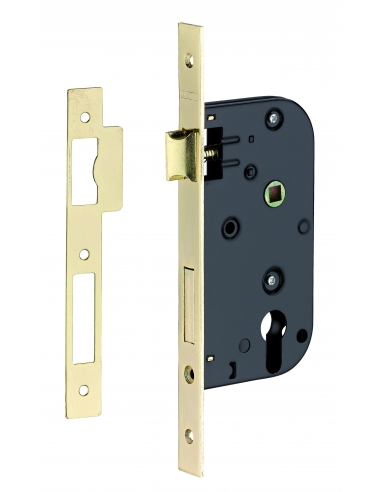 Serratura da incasso 70 x 50 mm, asse 50 mm, finitura ottonata – THIRARD