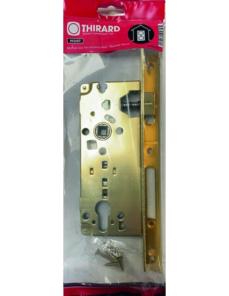 Vista aggiuntiva 1 di Cassa serratura per cilindro, asse 45 mm, frontale finitura ottone – THIRARD