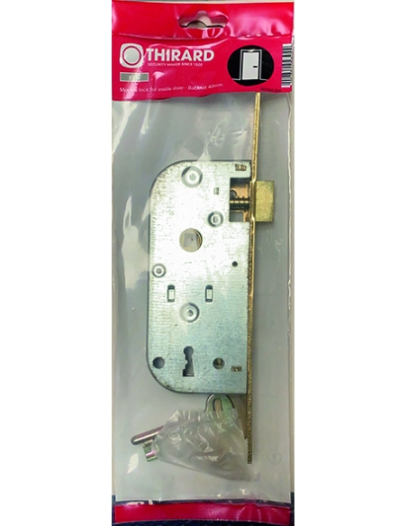 Vista aggiuntiva 1 di Serratura ECO da incasso, asse 40 mm, catenaccio e scrocco, frontale ottonato, 1 chiave – THIRARD