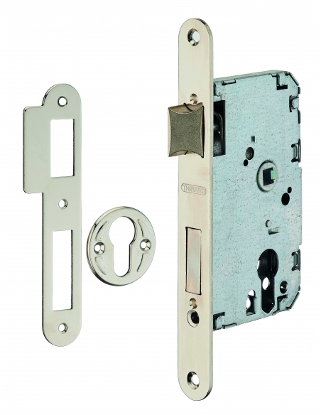 Cassa serratura per cilindro, asse 50 mm, frontale nichelato – THIRARD