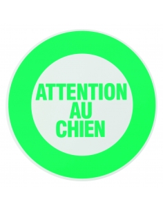 Targa segnaletica adesiva Ø 180 mm, “Attention au chien” (Attenzione al cane) – THIRARD