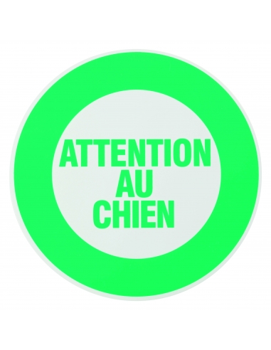 Targa segnaletica adesiva Ø 180 mm, “Attention au chien” (Attenzione al cane) – THIRARD