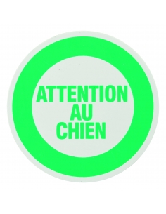 Targa segnaletica adesiva Ø 80 mm, “Attention au chien” (Attenzione al cane) – THIRARD