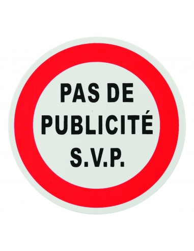 Targa segnaletica adesiva Ø 80 mm, “Pas de publicité” (No pubblicità) – THIRARD