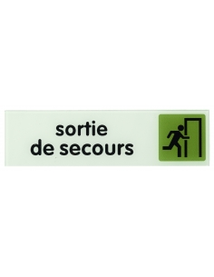 Targa segnaletica adesiva 170 x 45 mm, “Sortie de secours” (Uscita di emergenza) – THIRARD