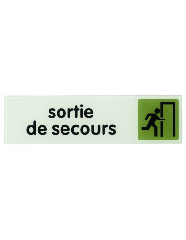 Targa segnaletica adesiva 170 x 45 mm, “Sortie de secours” (Uscita di emergenza) – THIRARD