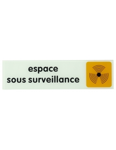 Targa segnaletica adesiva 170 x 45 mm, “Espace sous surveillance” (Area sorvegliata) – THIRARD
