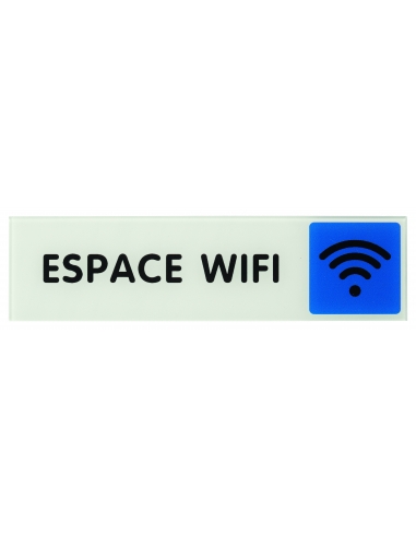 Targa segnaletica adesiva 170 x 45 mm, “Espace Wifi” (Area Wi-Fi) – THIRARD