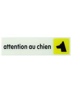 Targa segnaletica adesiva 170 x 45 mm, “Attention au chien” (Attenzione al cane) – THIRARD