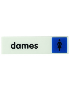 Targa segnaletica adesiva 170 x 45 mm, “Dames” (Donne) – THIRARD