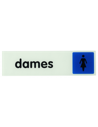 Targa segnaletica adesiva 170 x 45 mm, “Dames” (Donne) – THIRARD