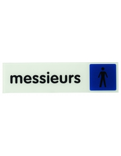 Targa segnaletica adesiva 170 x 45 mm, “Messieurs” (Uomini) – THIRARD