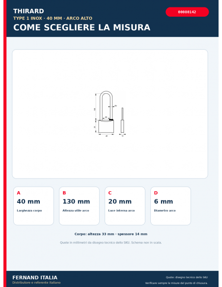 Lucchetto TYPE 1 INOX arco lungo: guida alle misure del corpo e dell’arco – THIRARD