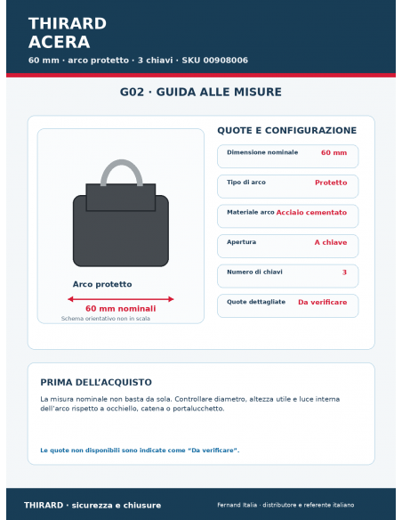 Lucchetto ACERA 60 mm: guida alle misure – THIRARD