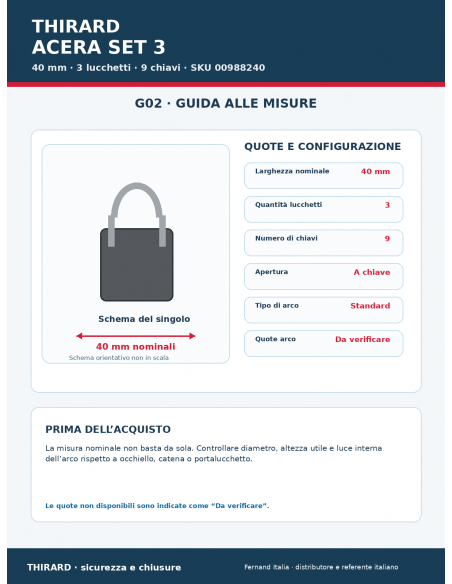 Lucchetto ACERA 40 mm: guida alle misure – THIRARD