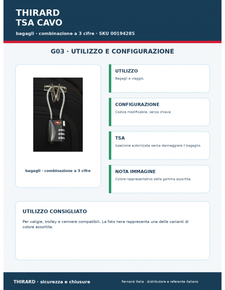Lucchetto TSA CAVO: utilizzo e configurazione – THIRARD