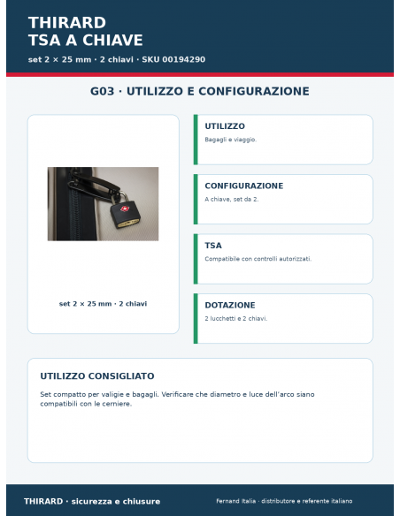 Lucchetto TSA A CHIAVE: utilizzo e configurazione – THIRARD
