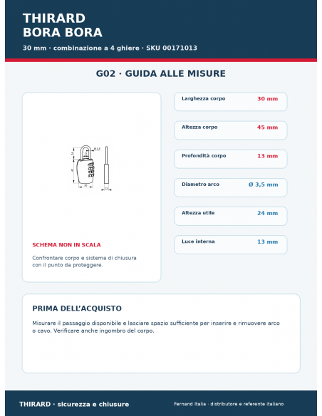 Lucchetto BORA BORA: guida alle misure – THIRARD